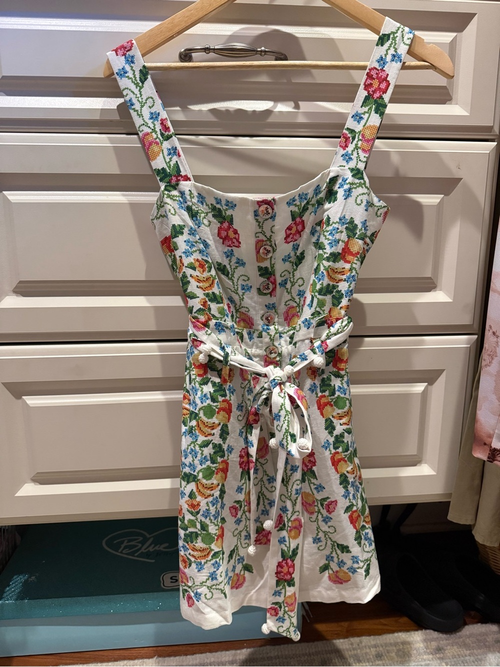 FARM Rio White Floral Cross-Stitch Print Jumpsuit - Picture 3 of 5